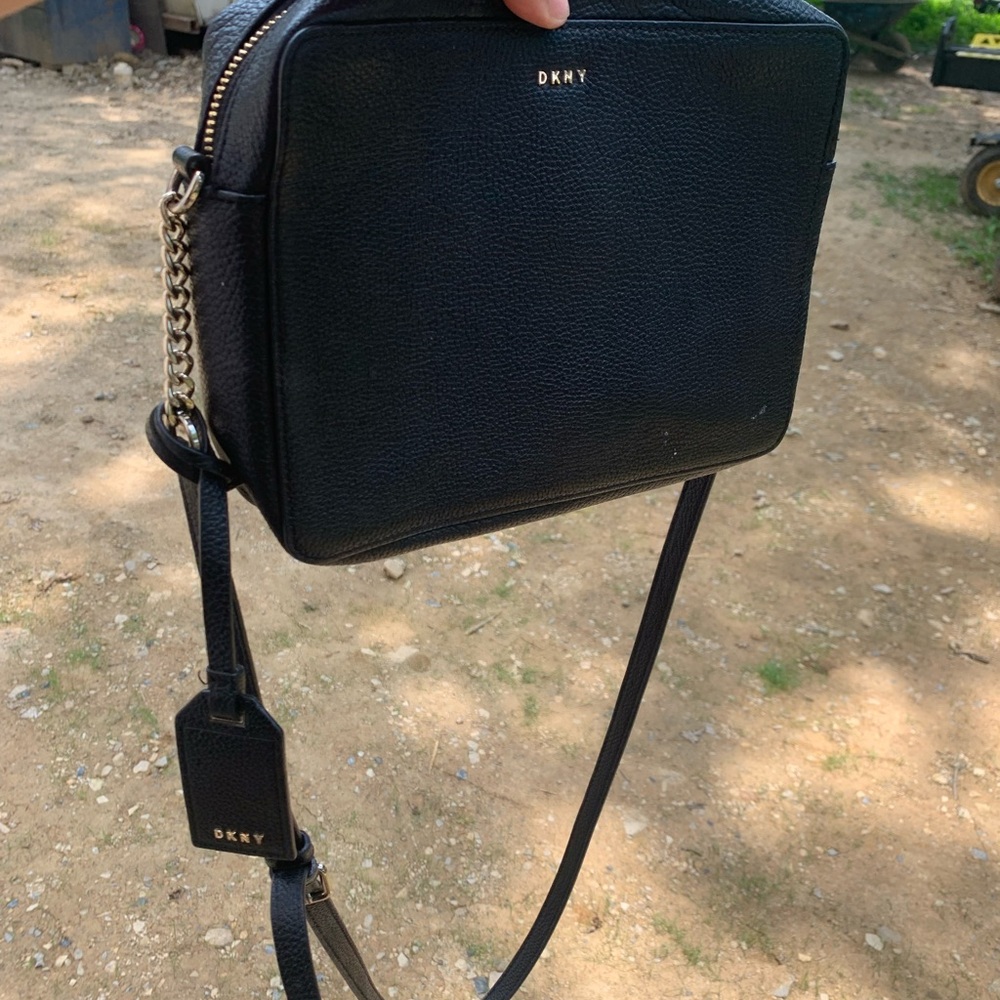 black DKNY cross body bag